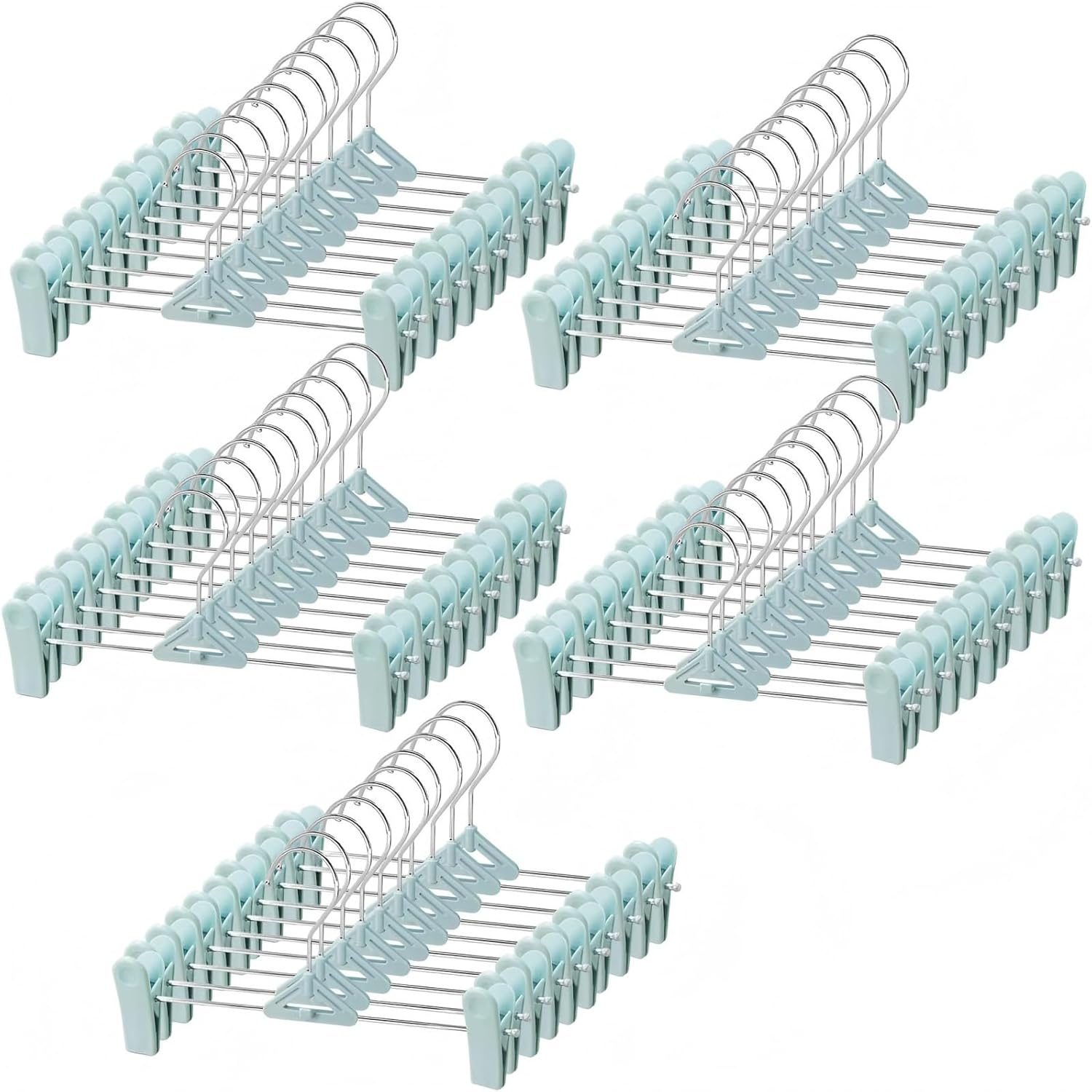 Pant Skirt Hangers with Clips - Space Saving Stackable Design