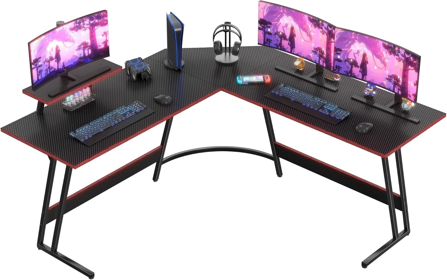 Homall L Shaped Gaming Desk with Large Monitor Riser Stand