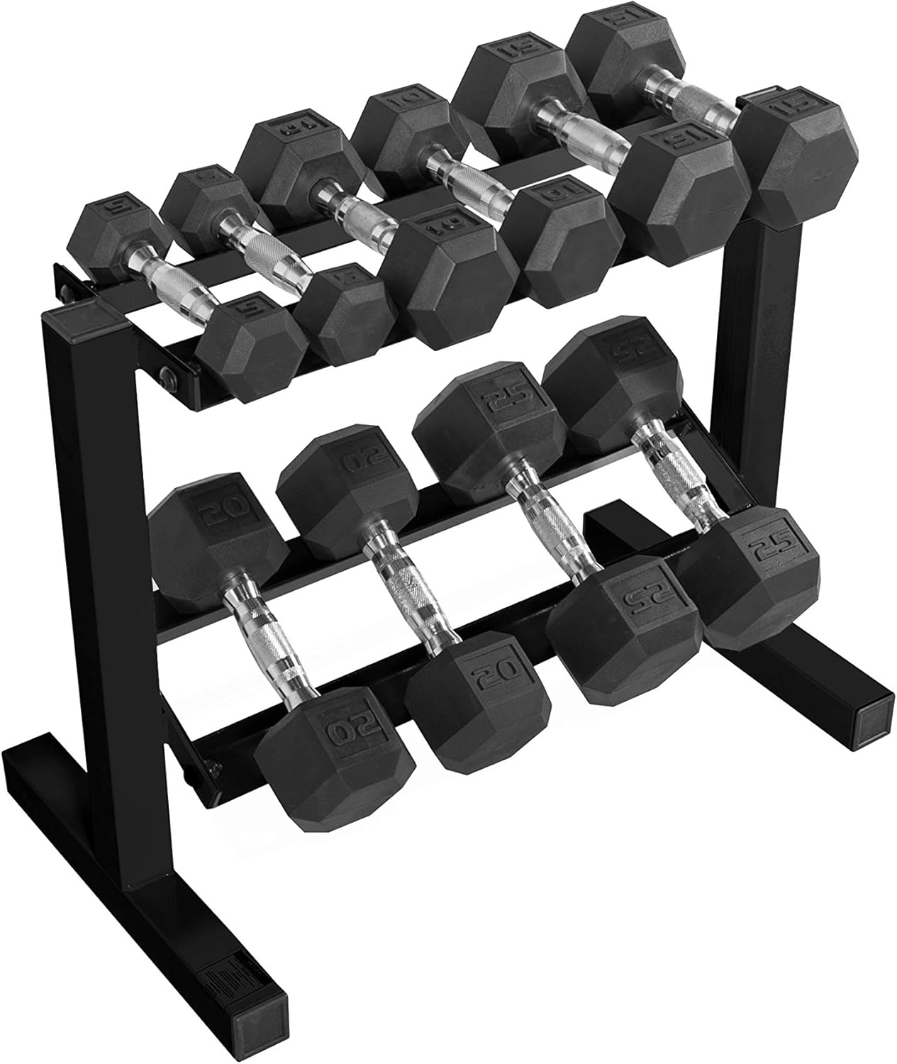 CAP Barbell 150 lb Dumbbell Set with 2-Tier Rack for Home Gym