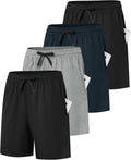 4 Pack Women's Cotton-Blend Summer Sweat Shorts - Comfy Drawstring
