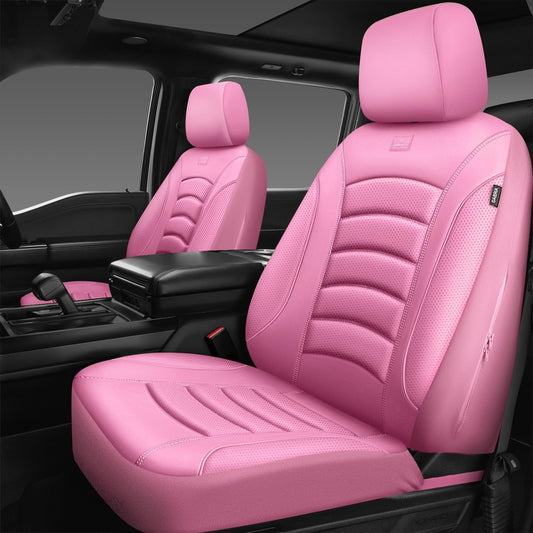 CAR PASS 3D Foam PU Leather Pink Car Seat Covers for Comfort