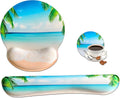 Beach Mouse Pad and Keyboard Wrist Rest Set - Ergonomic Gel Support