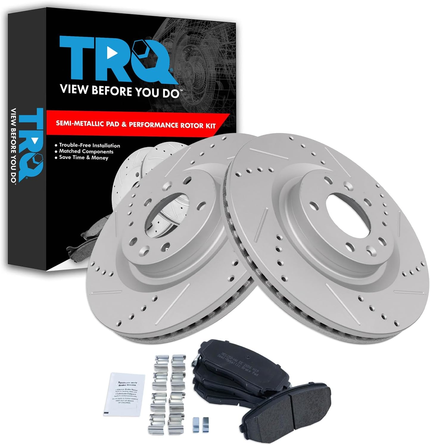 TRQ Front Performance Brake Pad & Rotor Kit for Mazda CX-9