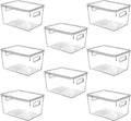 Clear Plastic Stackable Storage Bins with Lids - Versatile Kitchen