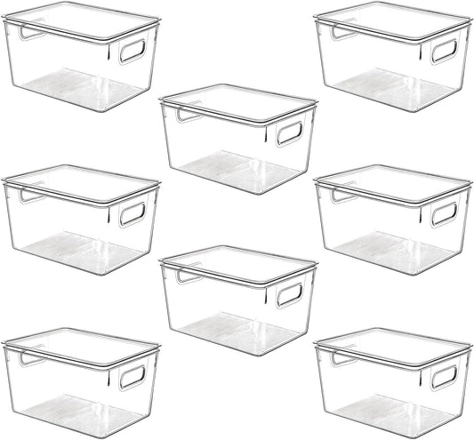 Clear Plastic Stackable Storage Bins for Home Organization