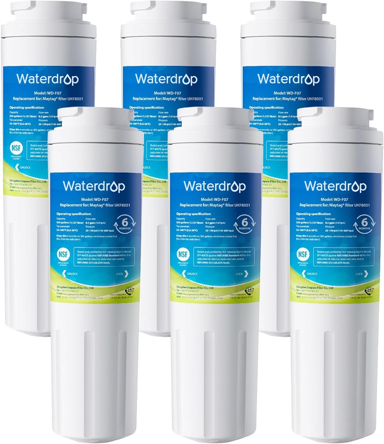 Waterdrop EDR4RXD1 Replacement Filter for Whirlpool Refrigerators