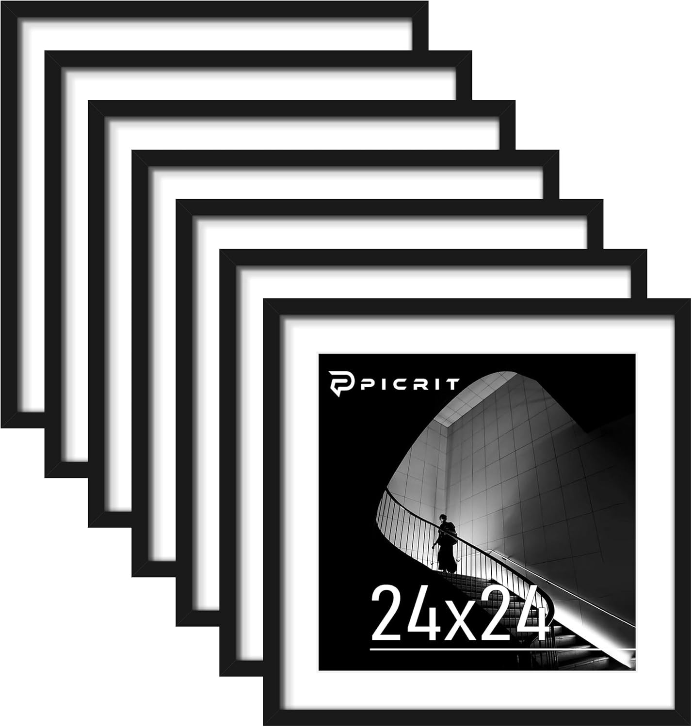 Versatile 24x24 Black Poster Frame 7 Pack for Photos and Art