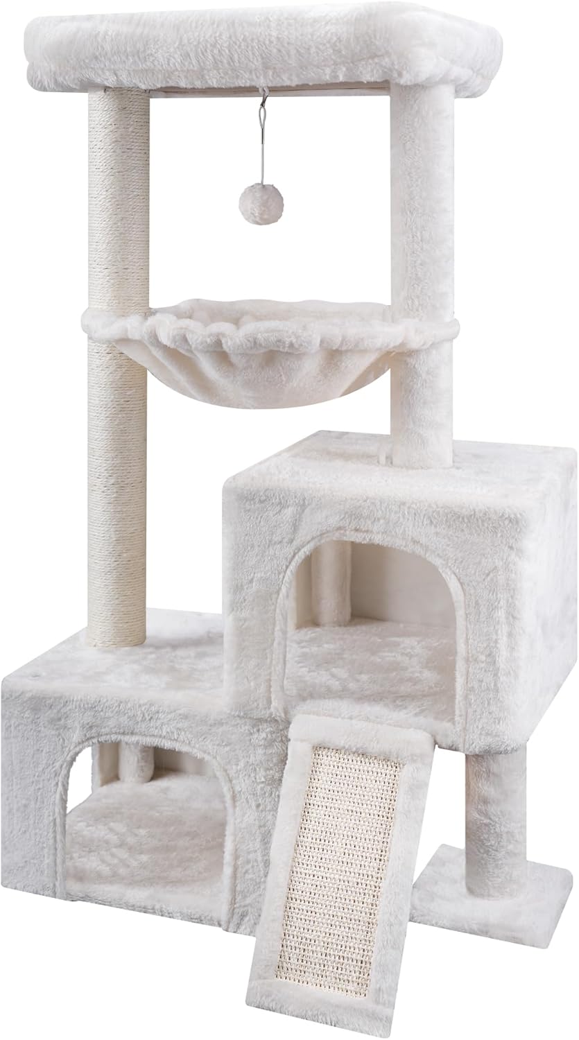 37.4 Cat Tree Tower with Twin Condos and Scratching Post