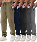 Mens Sweatpants 5 Pack with Zipper Pockets - Warm Slim Fit