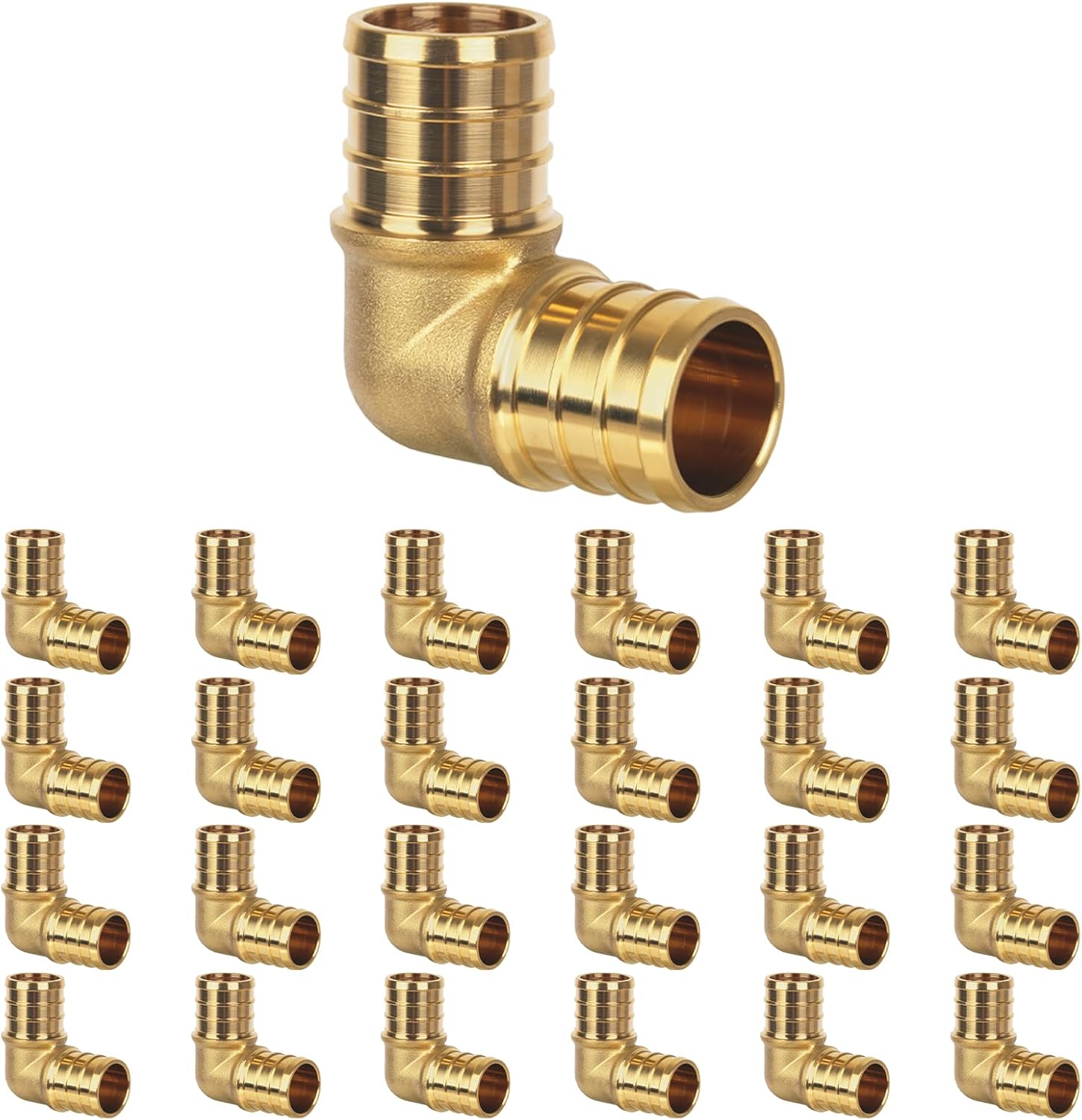 3/4 PEX Fittings 25 Pack 90 Degree Elbow Heavy Duty Brass