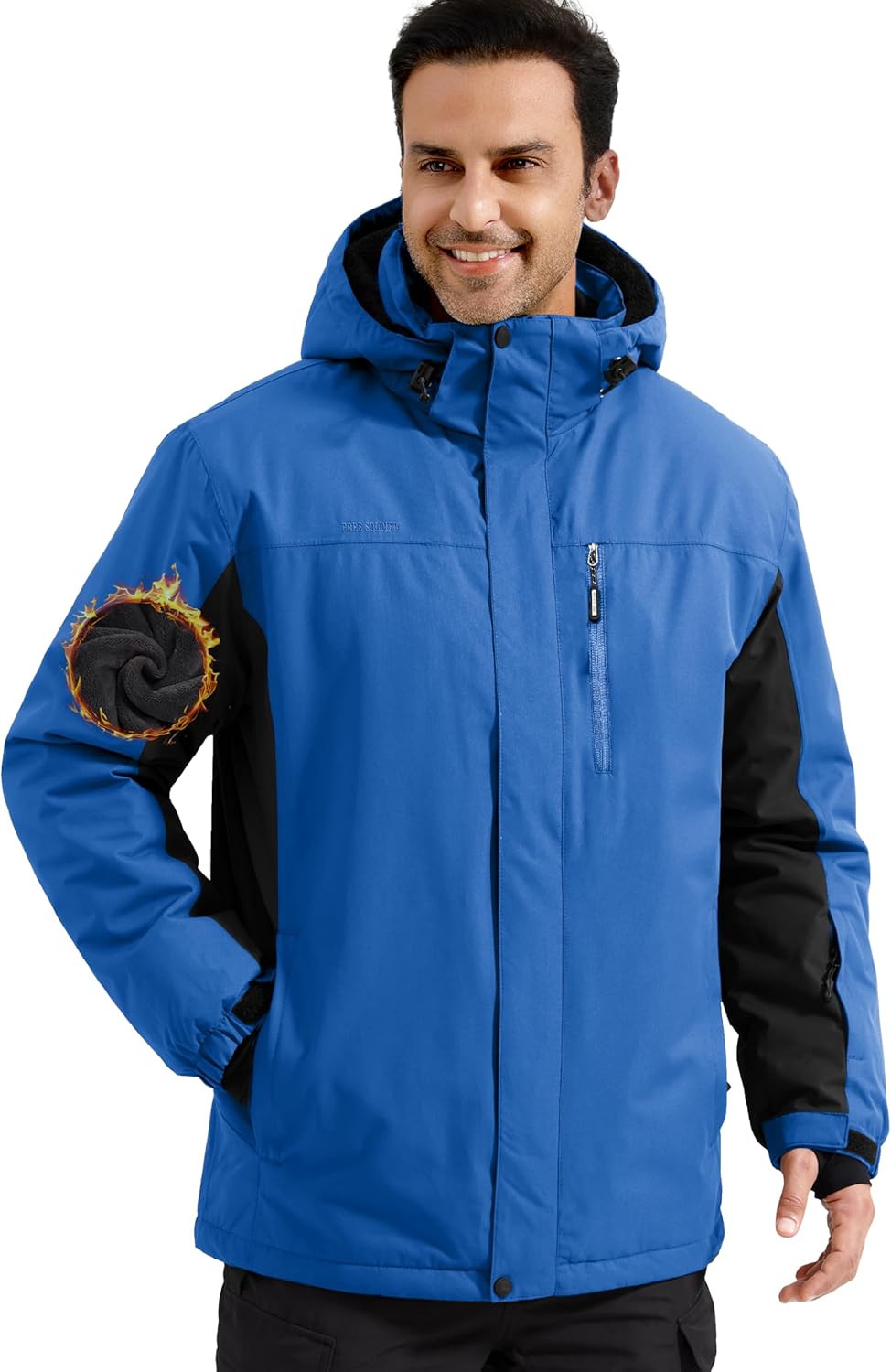 FREE SOLDIER Men's Waterproof Ski Snow Jacket for Winter Fun