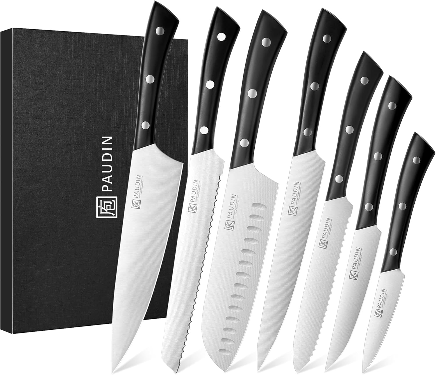 PAUDIN Kitchen Knife Set - 7 Piece Ultra Sharp Knives Set