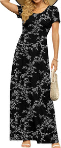 DB MOON Womens 2025 Summer Maxi Dress - Comfortable Empire Waist