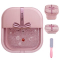 Collapsible Foot Bath Spa for Women with Heat and Bubble Jets - Pink