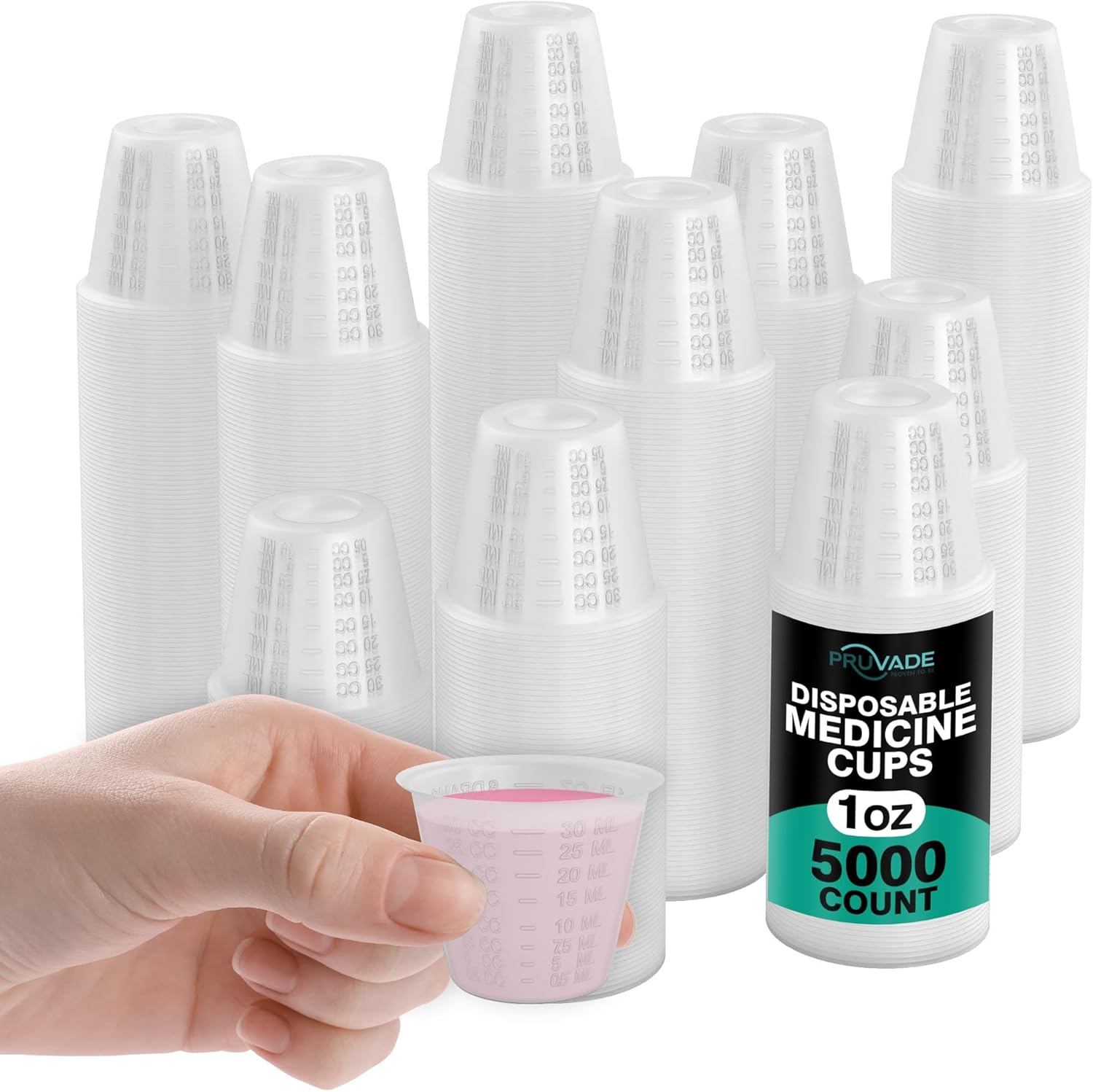 Pruvade Disposable Plastic Medicine Cups for Accurate Dosing