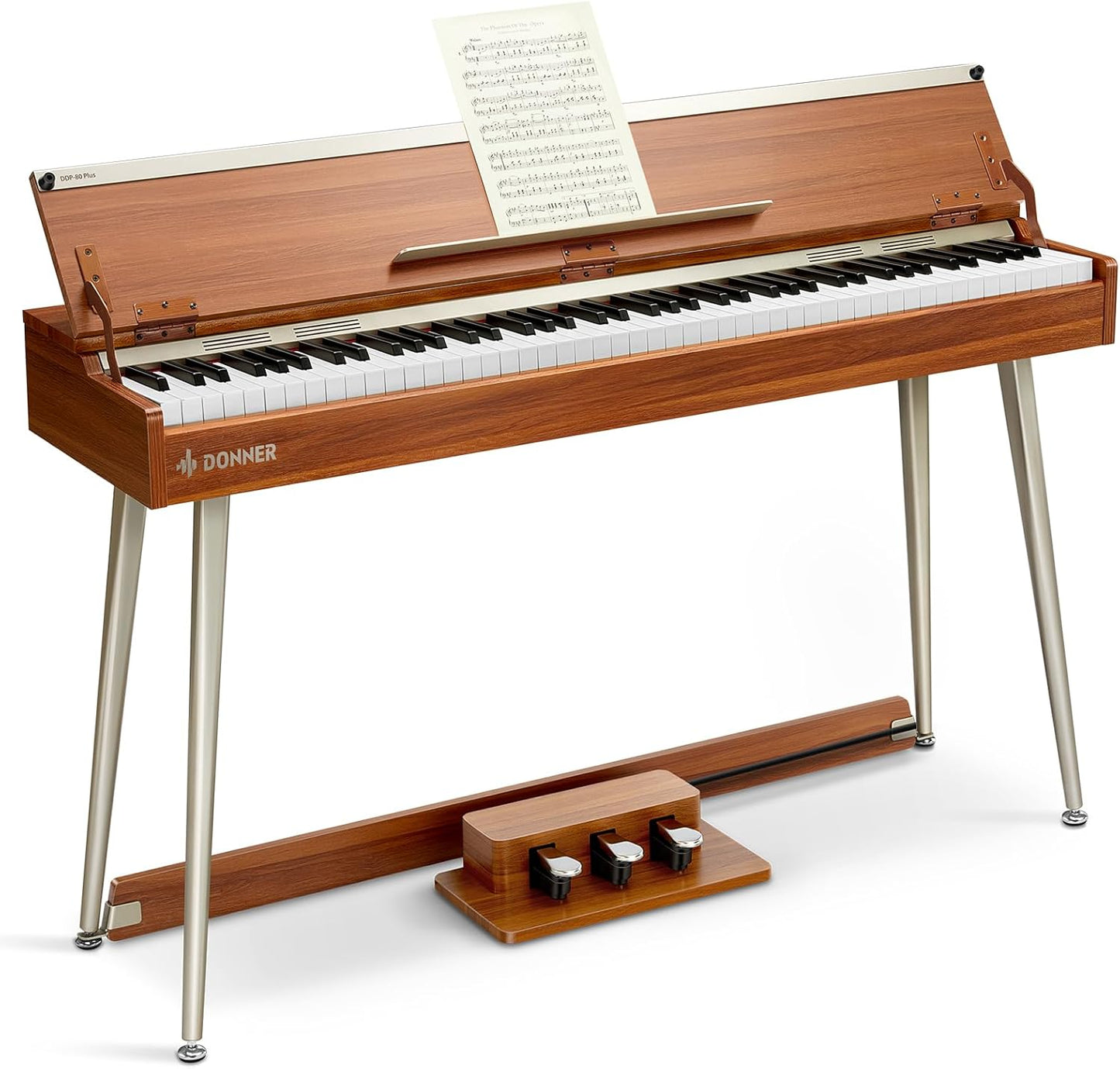Donner DDP-80 PLUS 88-Key Weighted Digital Piano: USB-MIDI & Headphones for Home Playing