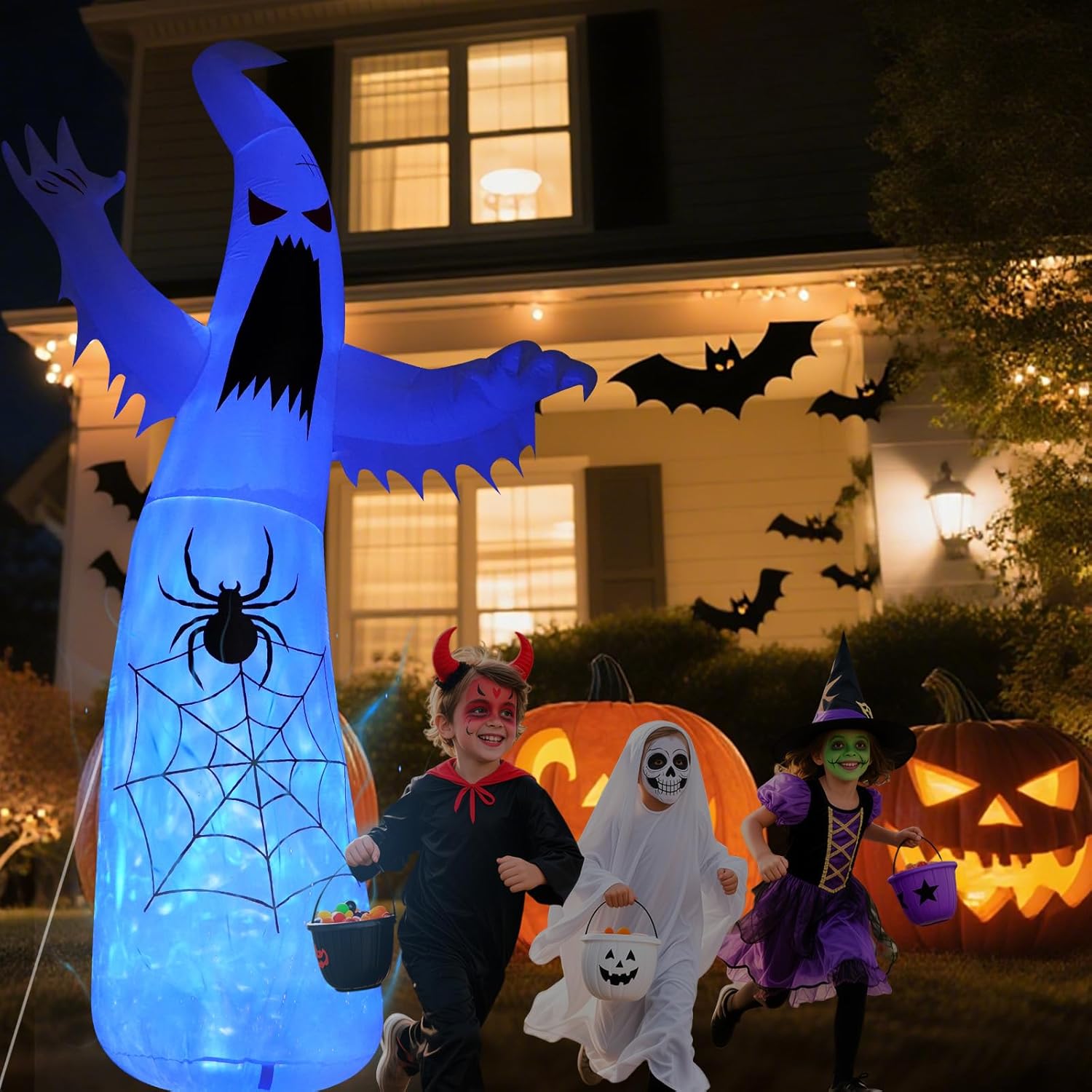 12FT Giant Terror Spider Ghost Inflatable Halloween Decoration