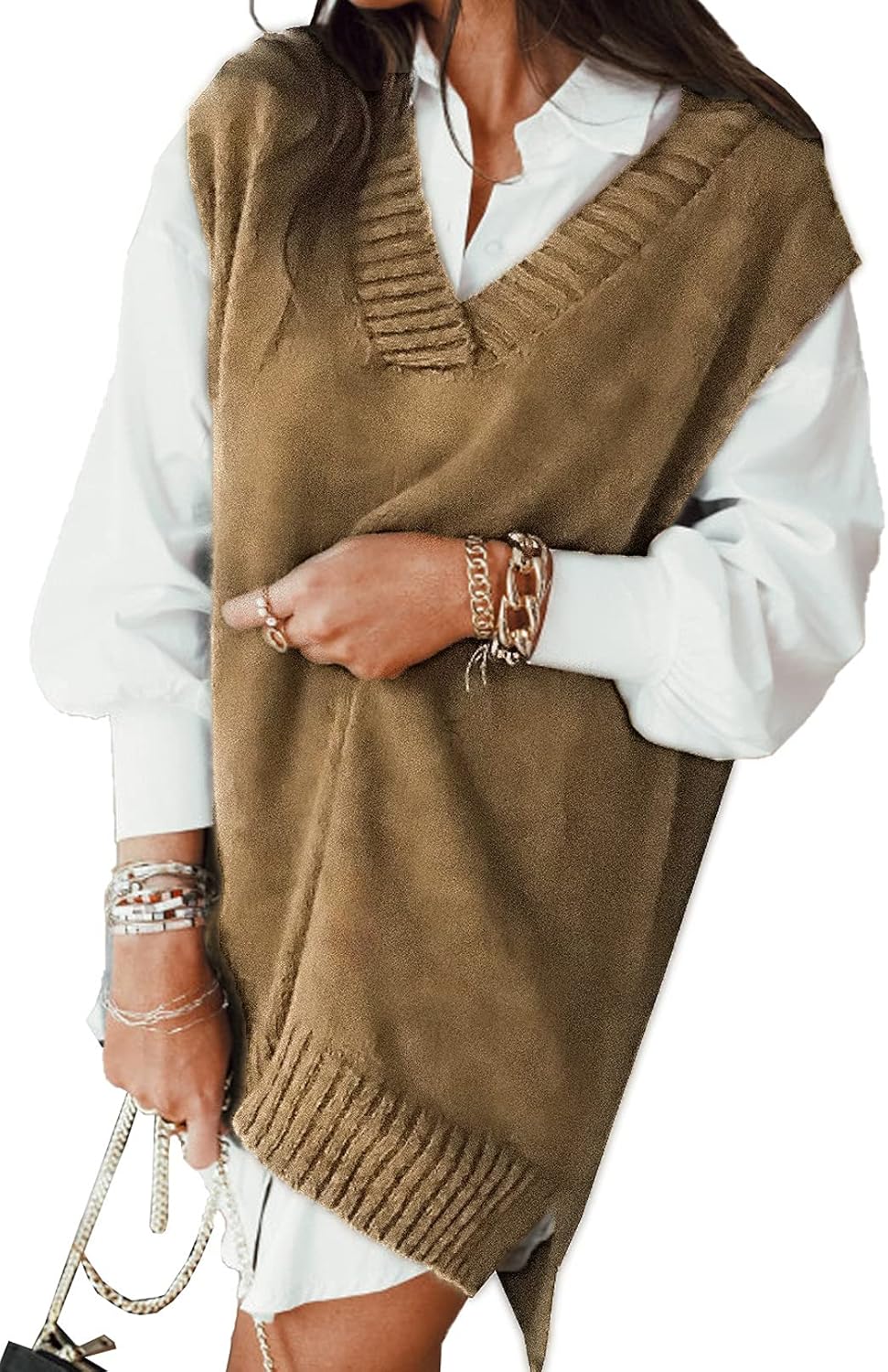 EVALESS Oversized Sweater Vest for Women - Stylish & Comfortable