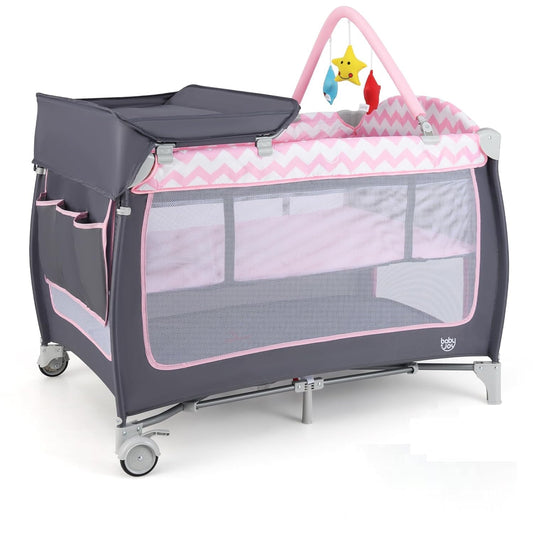 4 in 1 Pack and Play for Babies with Bassinet and Changing Table