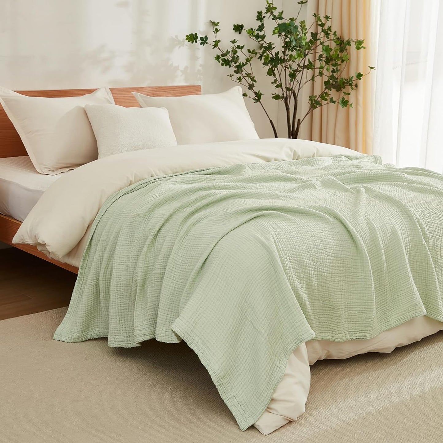 EMME Cotton Blanket Queen Size Soft Lightweight All Season Use