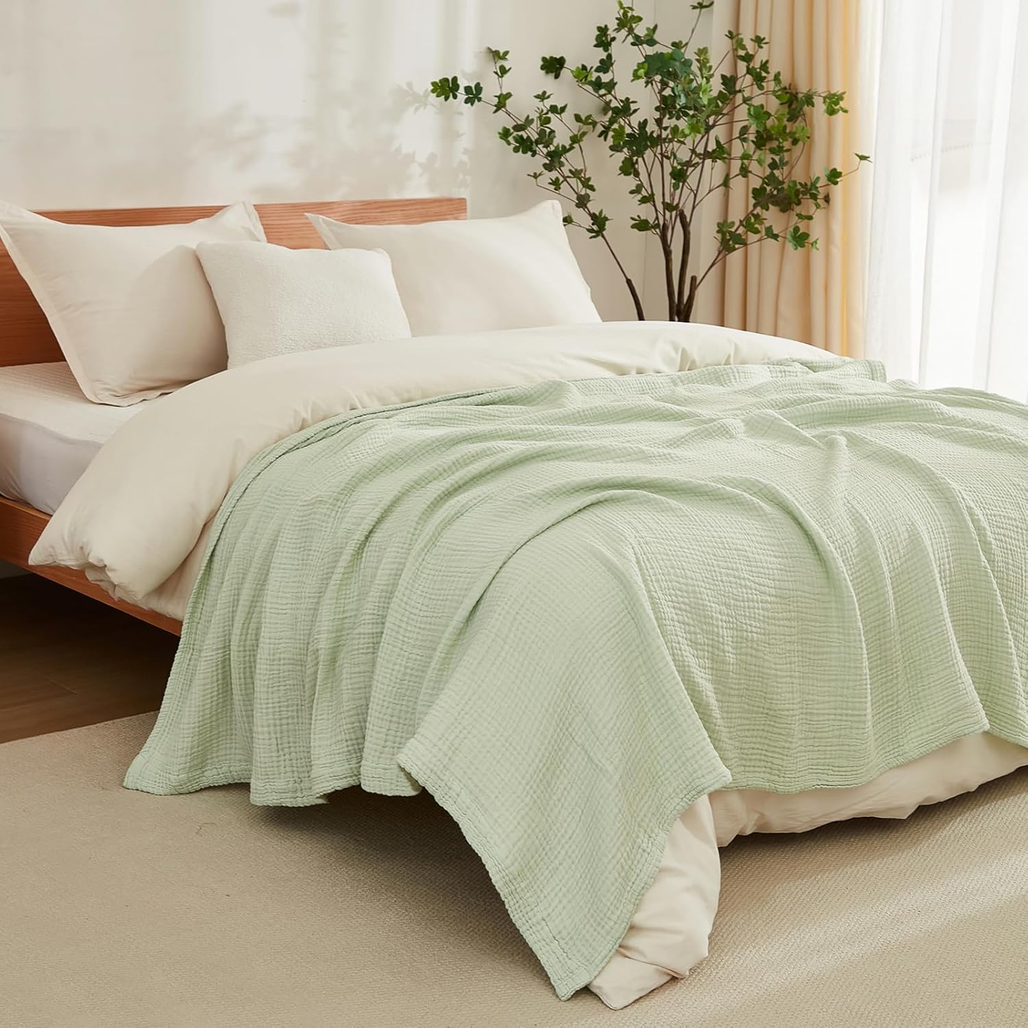 EMME Cotton Blanket Queen Size Soft Lightweight All Season Use