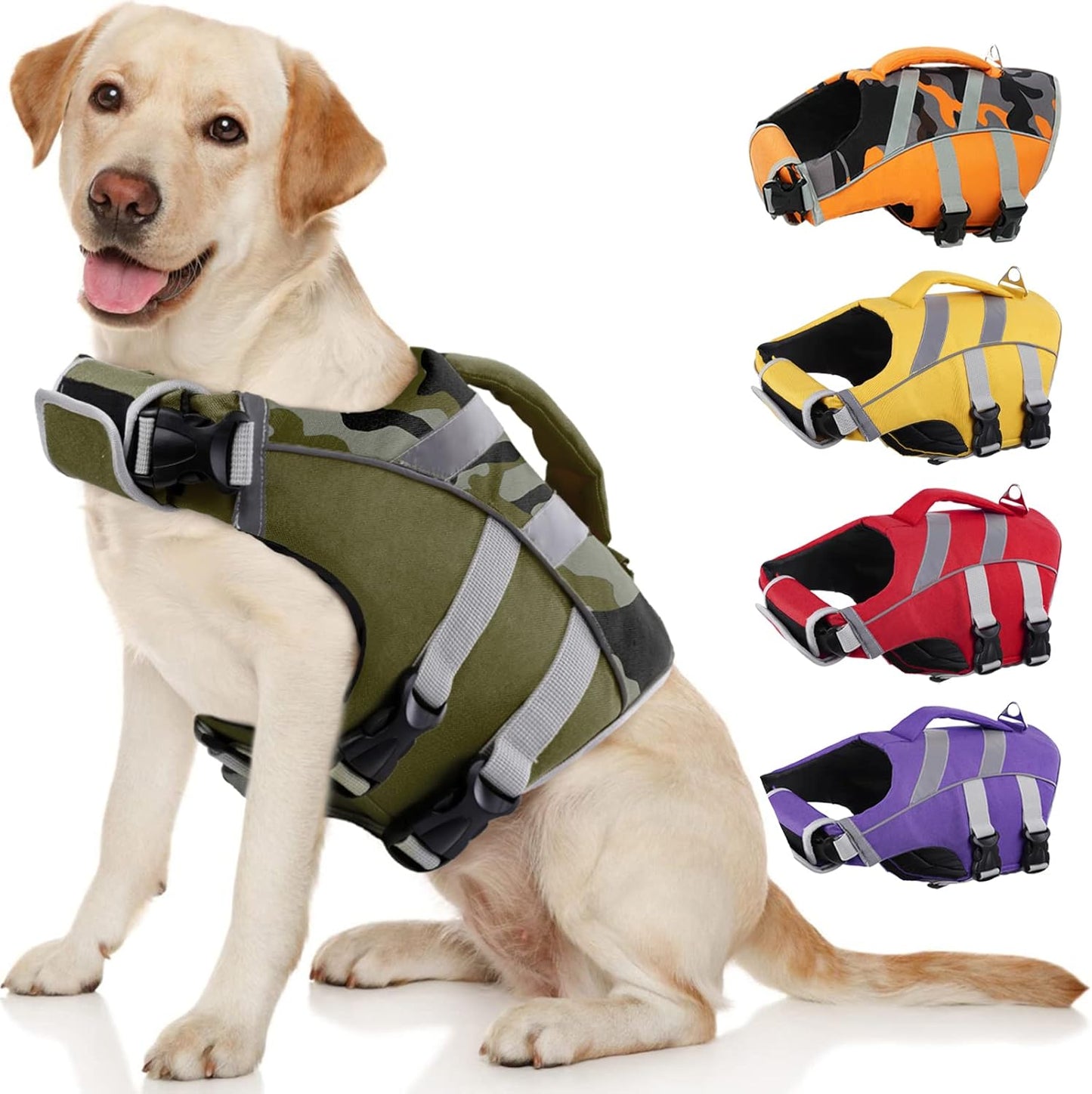 Kuoser Dog Life Jacket - High Visibility Pet Preserver Vest
