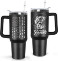 40 oz Tumbler With Handle - Insulated Fishing Coffee Mug