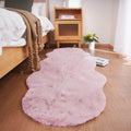 Ghouse Soft Faux Sheepskin Fur Rug 2x6 Pink Fluffy Bedside Rug