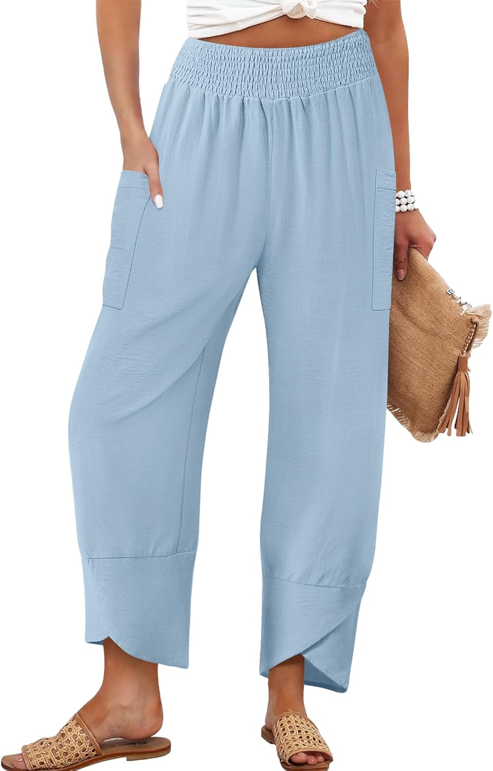 Women's Summer High Waisted Baggy Pants for Effortless Style