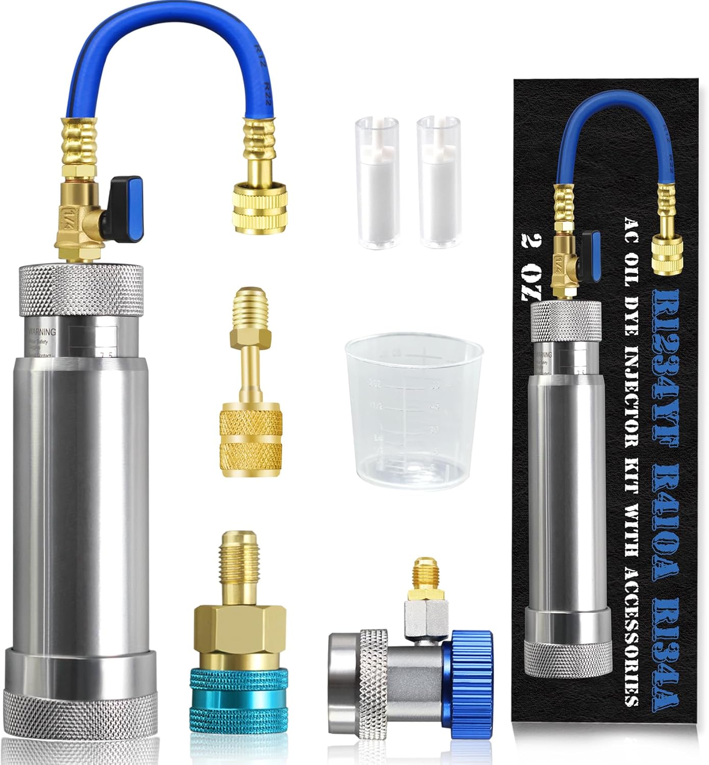 Professional AC Oil Dye Injector Kit for R134A and R1234YF Systems