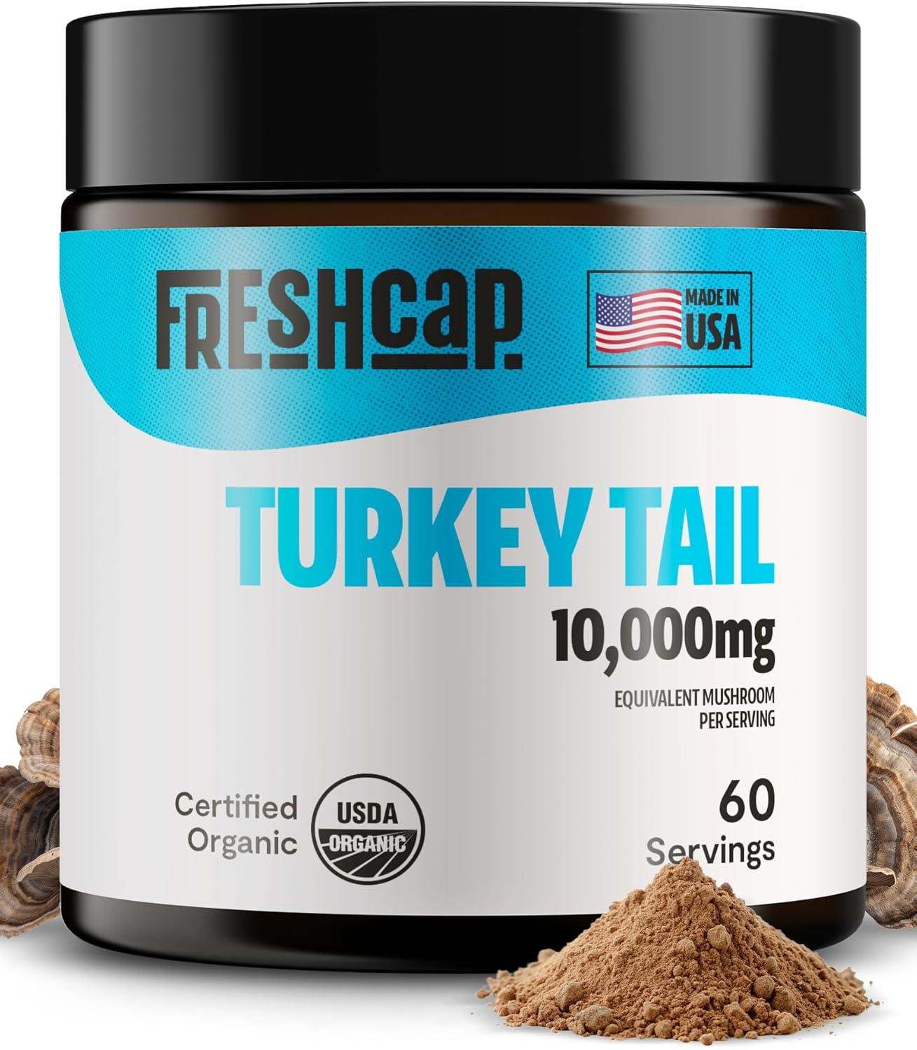 Turkey Tail Mushroom Powder for Immune Support - 10,000mg