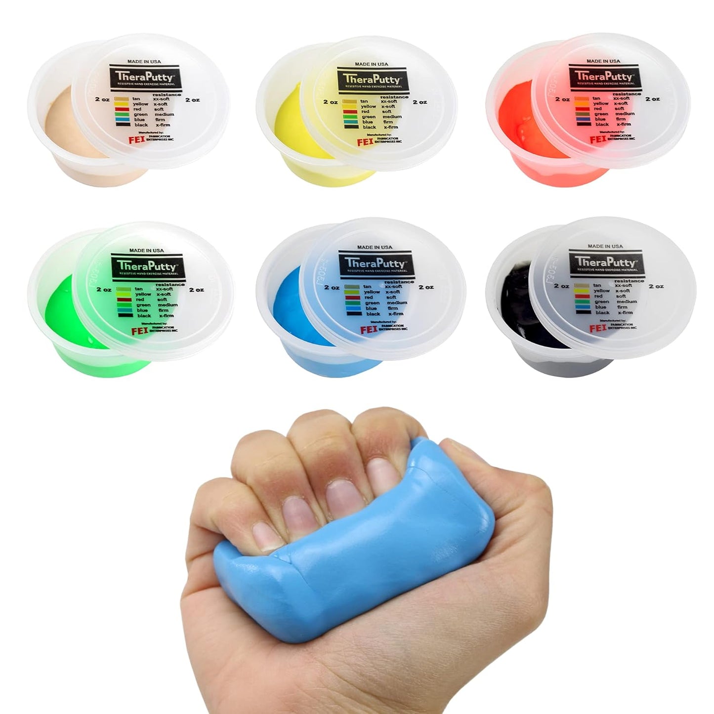CanDo Theraputty Plus Hand Exercise Putty Set for Strengthening