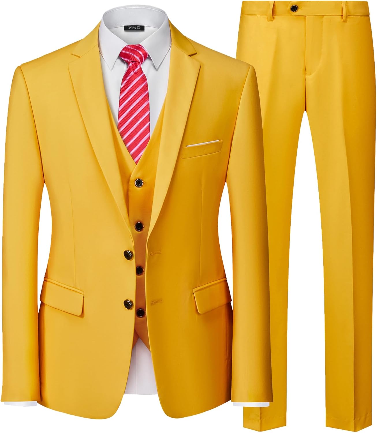 YND Men's 3 Piece Suit Set: Stylish Slim Fit Blazer and Pants