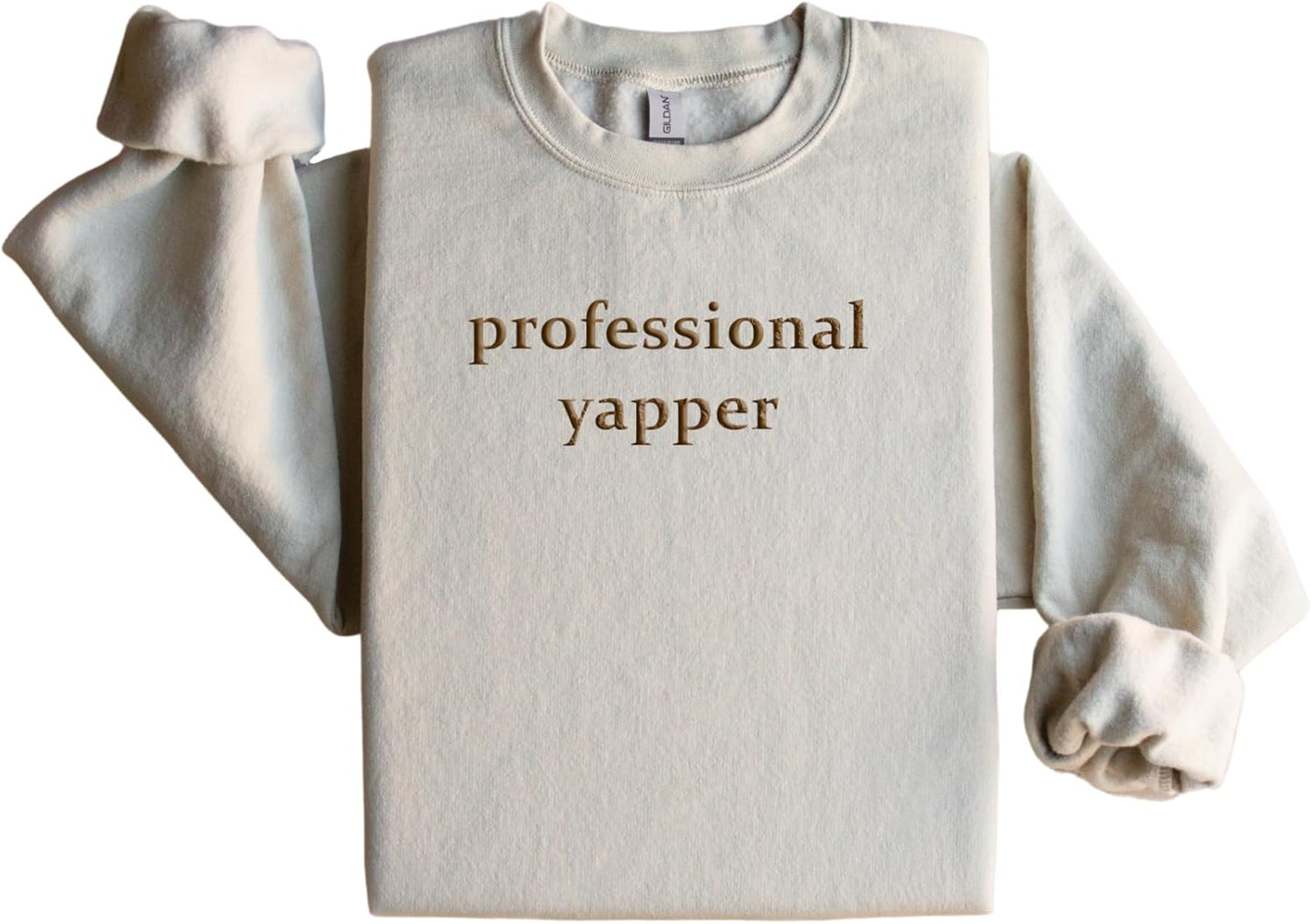 Embroidered Professional Yapper Crewneck: Unique Funny Gift