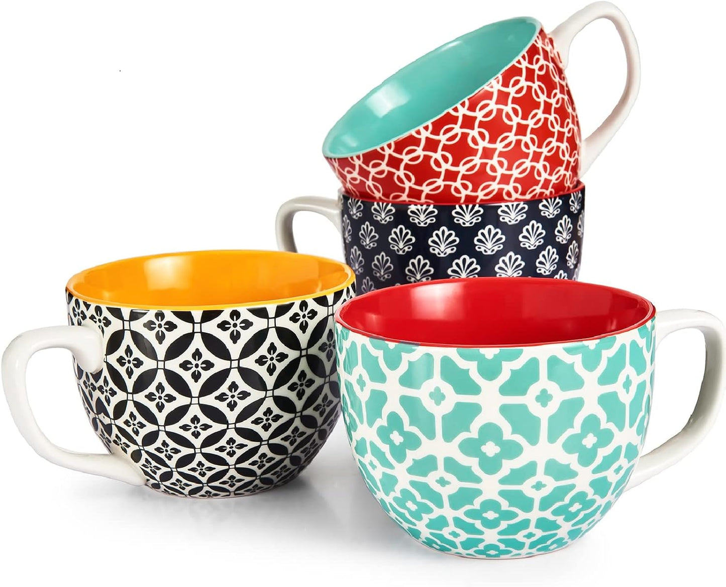 DOWAN 24 oz Coffee Mugs Set: Jumbo Cups for Coffee Lovers