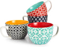 DOWAN Mosaian Soup Mugs Set of 4 - Perfect for Coffee Lovers