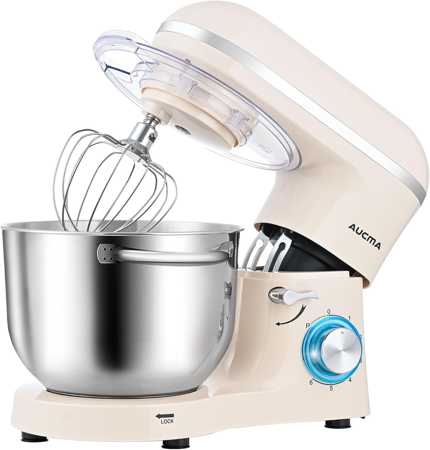 Aucma Stand Mixer 6.5QT 660W with Tilt-Head Design for Baking