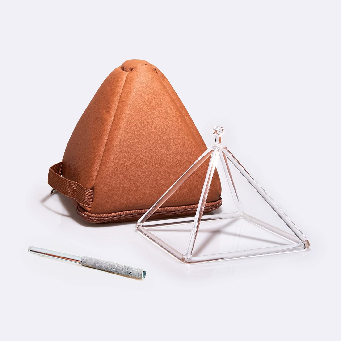 TOPFUND 8 in Clear Crystal Singing Pyramid for Sound Therapy