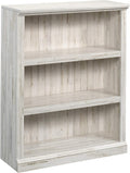 3 Tier Book Shelf Wooden Bookcase - Spacious White Plank