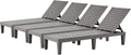 Outdoor Lounge Chaise Adjustable Pool Lounge Chairs - Set of 4