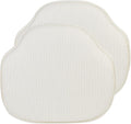Klear Vu Gripper Omega Ivory Windsor Chair Cushions, 2 Pack
