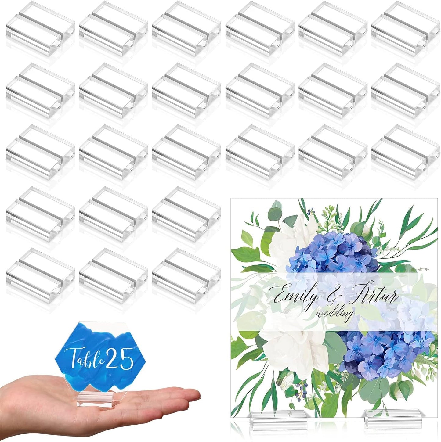 Yalikop Acrylic Place Card Holders for Weddings and Events