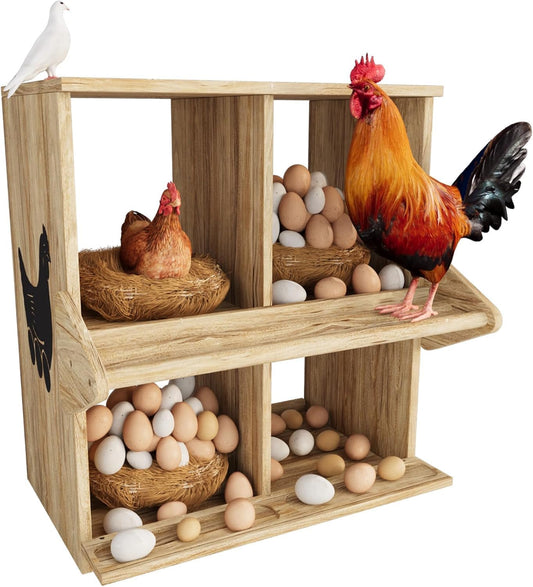 Chicken Nesting Box with 4 Compartments for Poultry Care