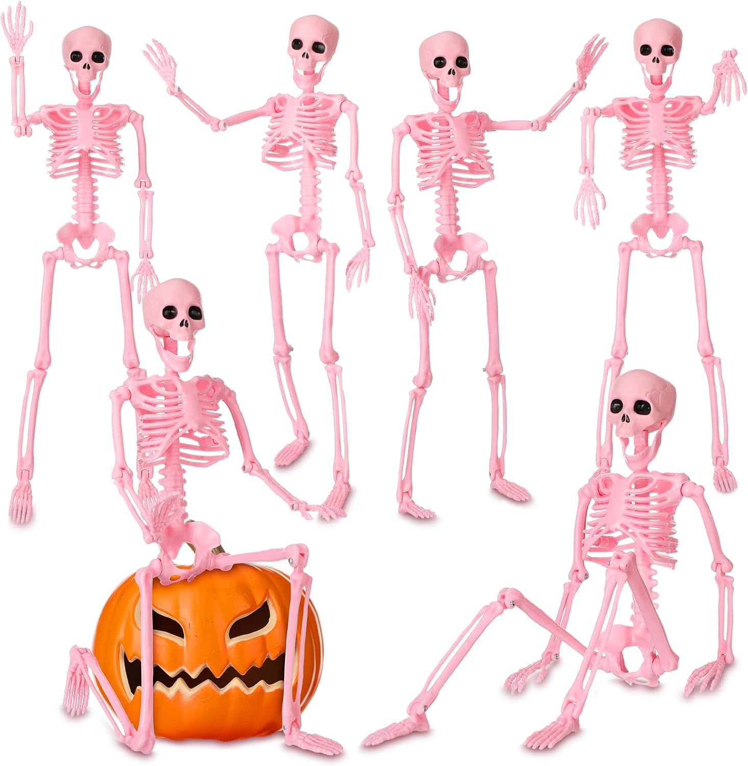 6 Pack Halloween Hanging Skeletons for Spooky Decor Fun