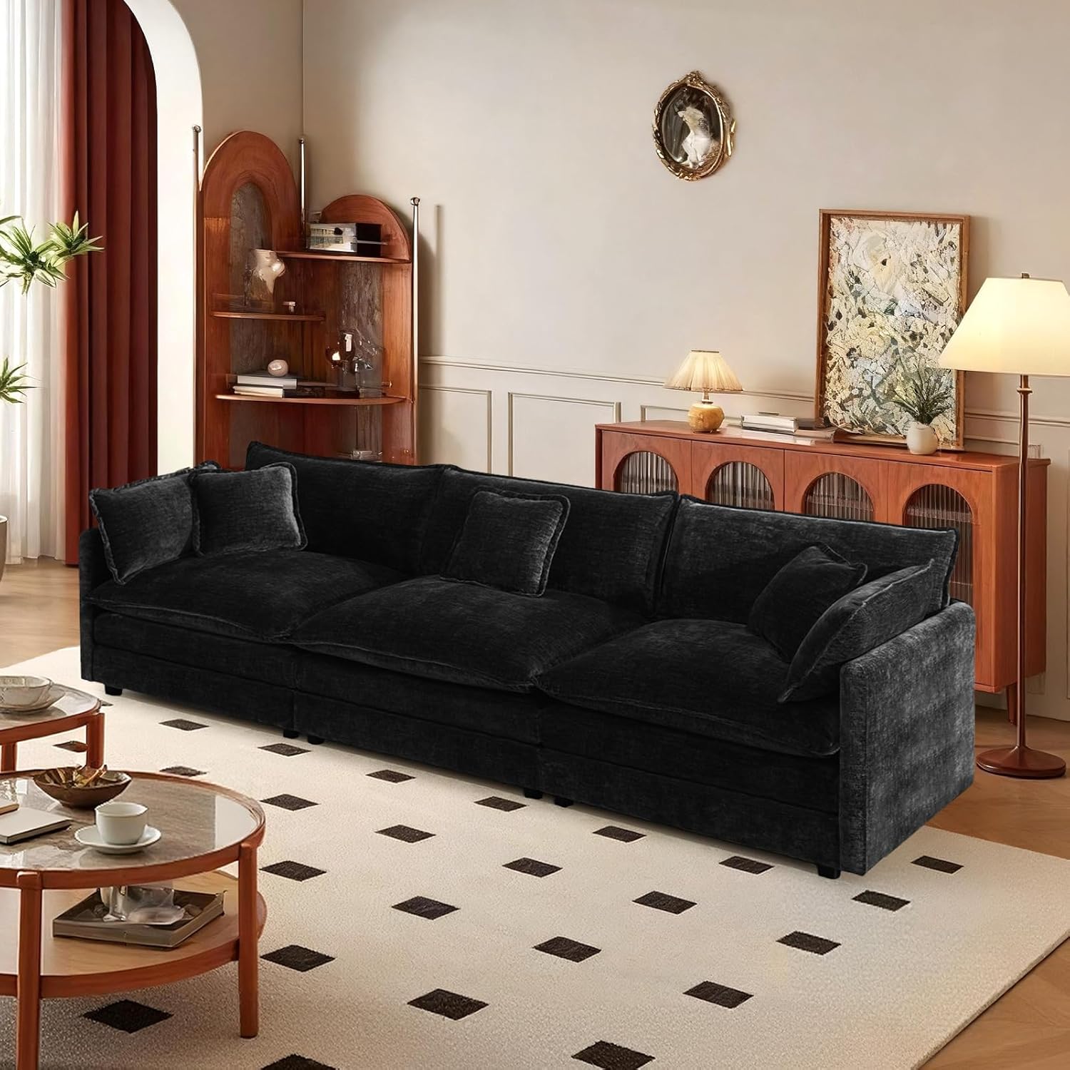 SoarFlash Chenille Sectional Sofa: Comfy Modular Loveseat Set