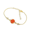 Raw Crystal Chain Bracelet Birthstone Gift for Her - Yellow Gold