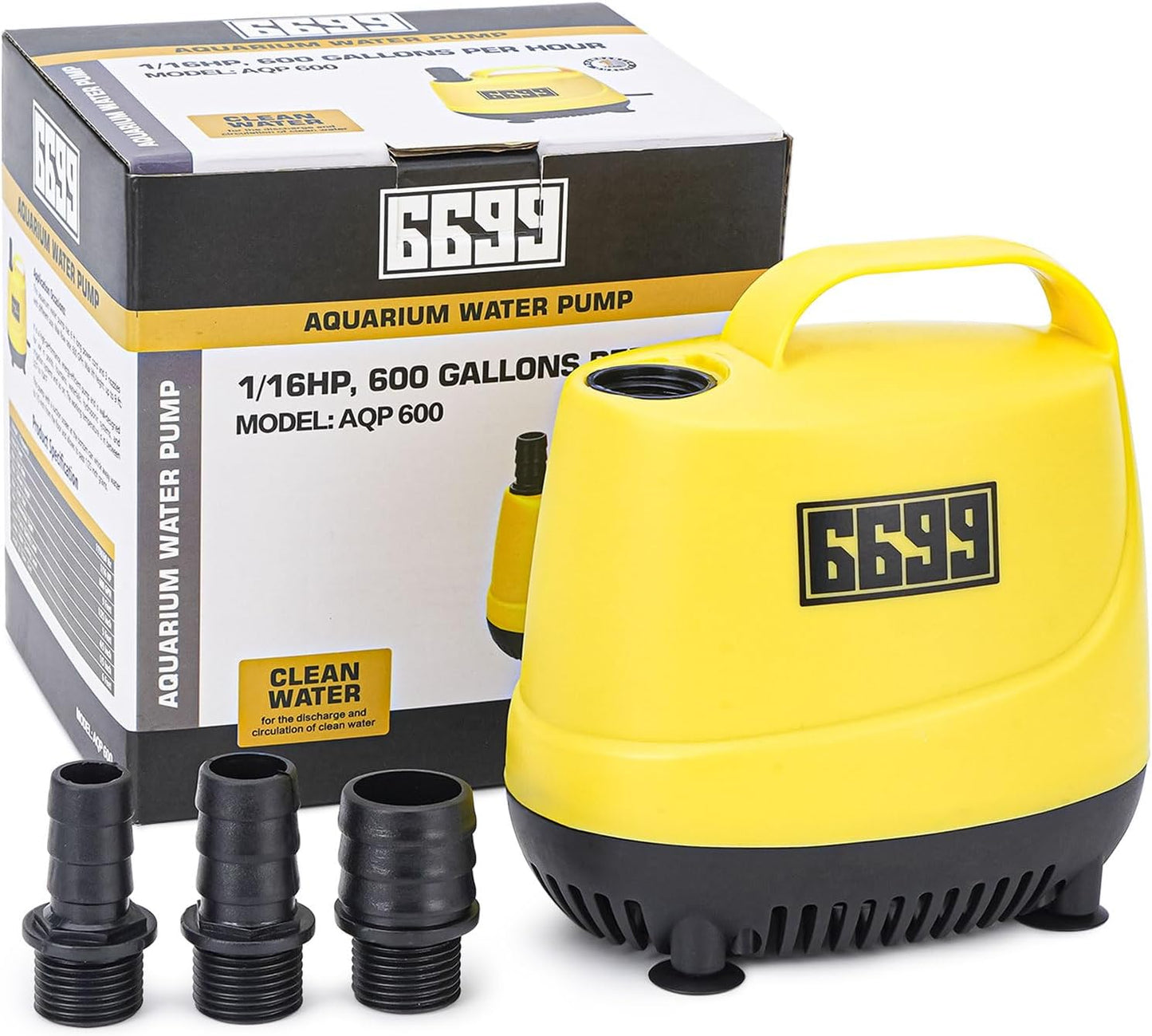 Submersible Pump 600GPH Ultra Quiet for Fish Tanks and Ponds