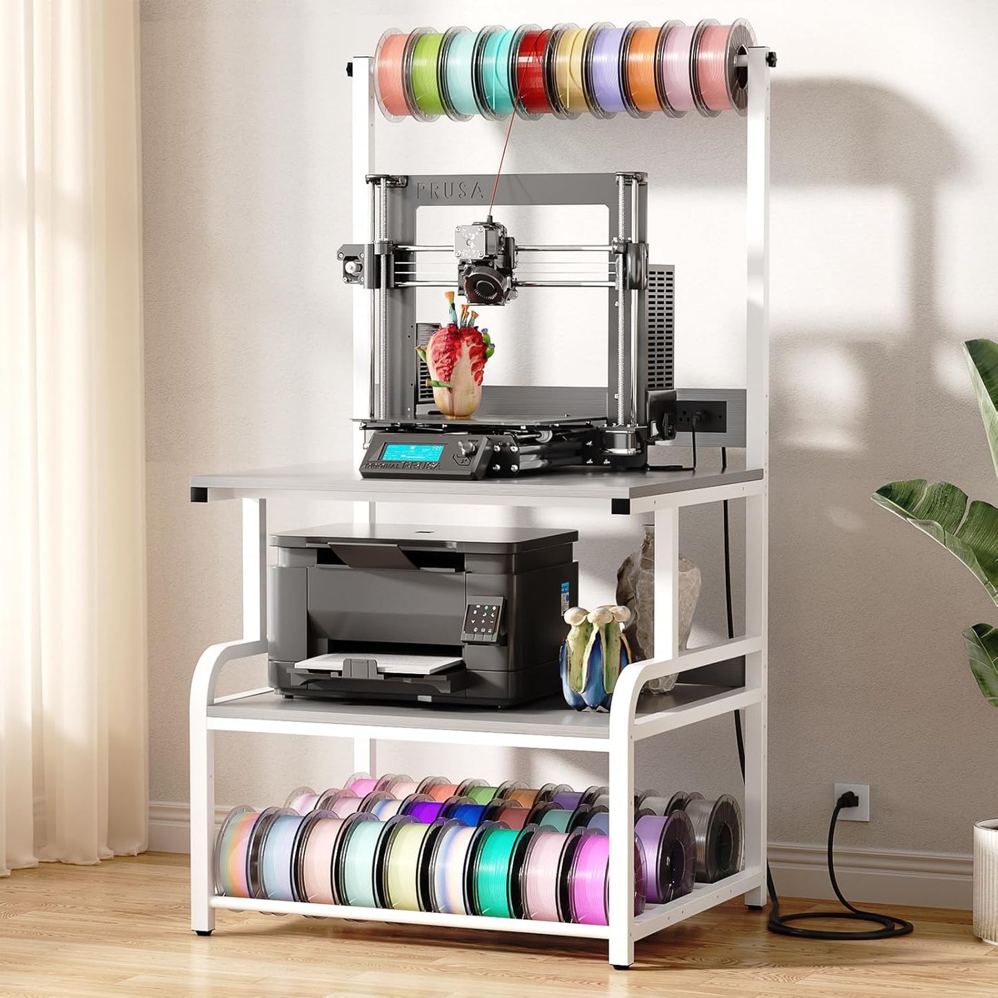 Homieasy Printer Stand with Charging Station for 3D Printing