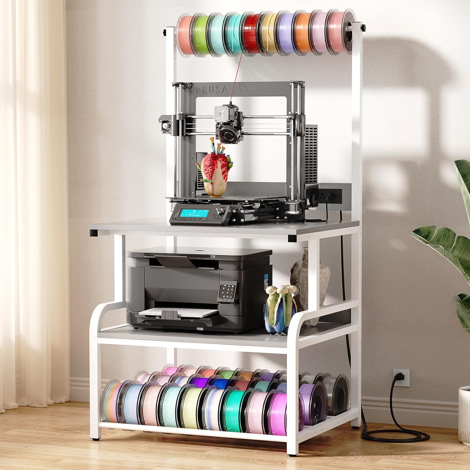 Homieasy Printer Stand with Charging Station for 3D Printing