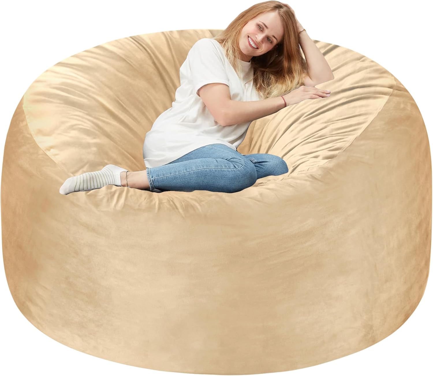 Homguava 5FT Bean Bag Chair with Memory Foam for Ultimate Comfort